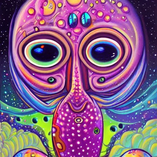 Prompt: a hyper realistic painting of an alien disco, by jeremiah ketner, highly detailed, vivid color,