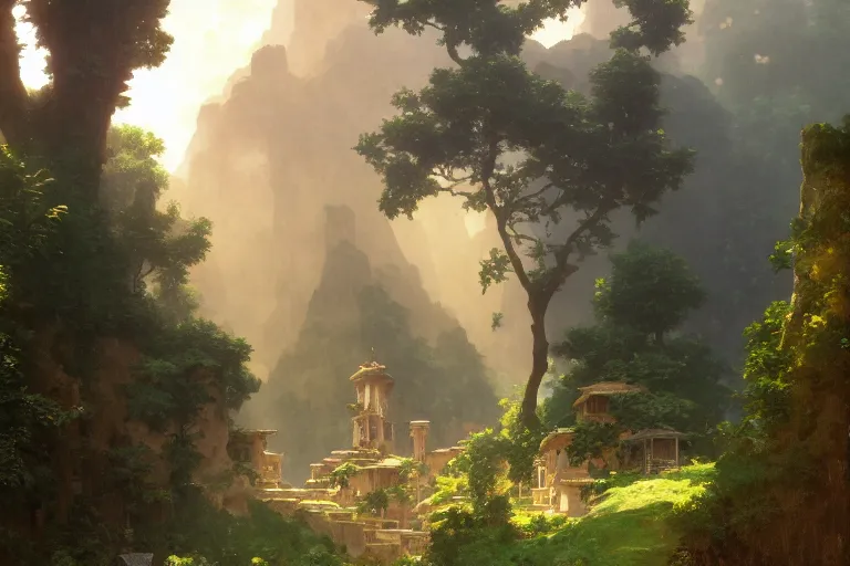 Image similar to detailed environment study lomo photo botw-studio-ghibli-William-Adolphe-Bouguereau-Hans-Zatzka #hyperreal #intricate #cinematic-composition, [32k hd]^10--w 450 | greek monoliths towering