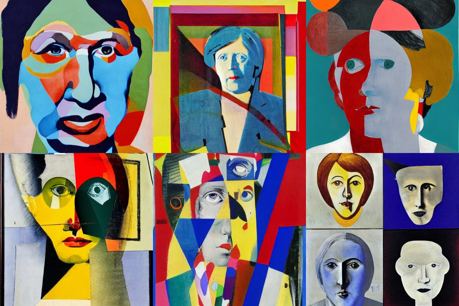 Prompt: portrait of angela merkel, abstract painting, dada, by Max Ernst and Kurt Schwitters