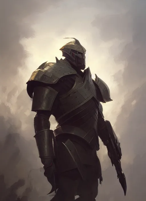 Image similar to portrait epic armored war commander holding a white flag and lost both his arms. highly detailed, digital painting, concept art, smooth, sharp focus, illustration, art by greg rutkowski