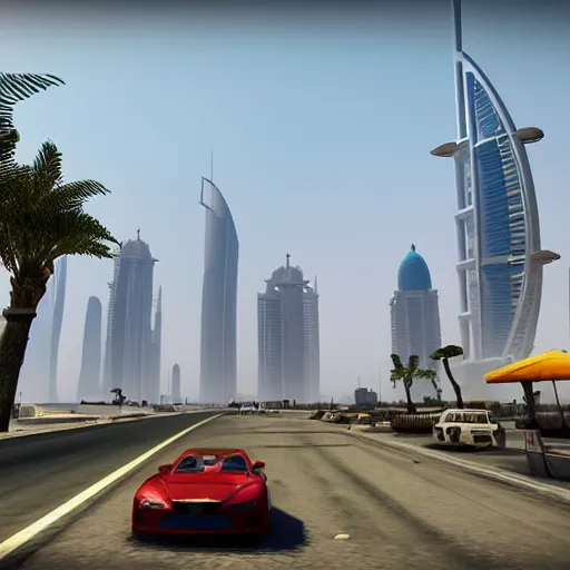 Image similar to gta : dubai, picturesque