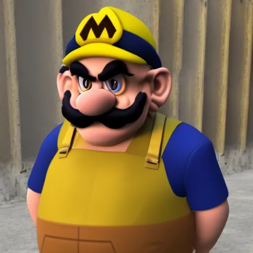 Image similar to realistic wario working at a construction site