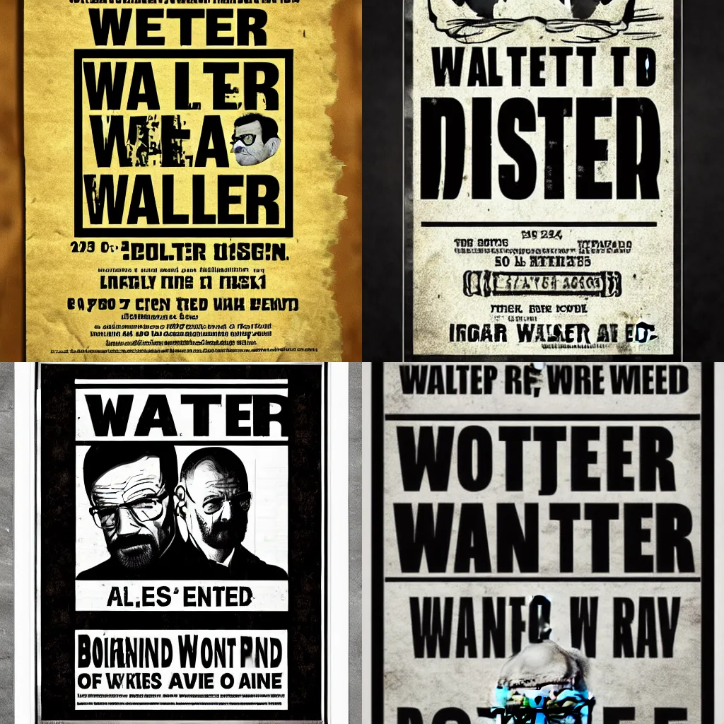 Prompt: Walter White wanted poster