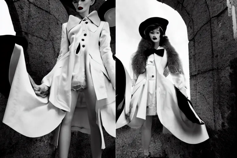 Image similar to fashion editorial photography in a world inspired by stanley kubrick