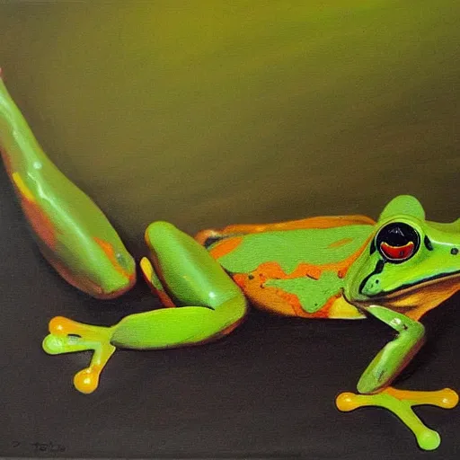 Image similar to The best painting of a frog of all time, by Geiger