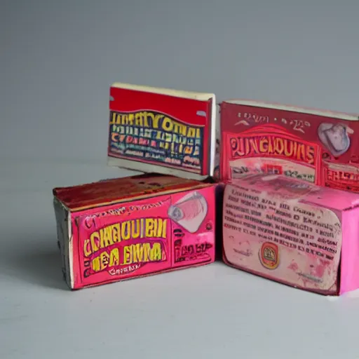 Prompt: packs of bubblegum from the fifties