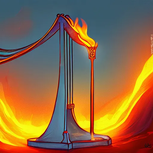 Image similar to burn the harp and cook the crane, digital painting, concept art