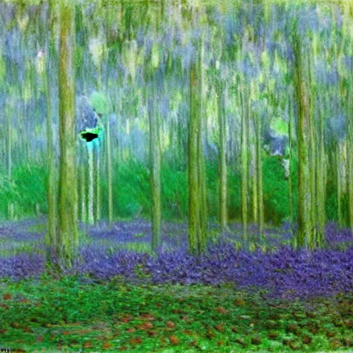 Prompt: mushroom forest, painted by monet, highly detailed, highly intricate, sense of scale, vast, mysterious, purple, smoke