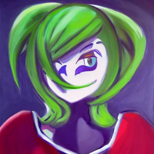 Image similar to a very very very very elegant oil painting of kris from deltarune, oil painting, full body, smooth paint