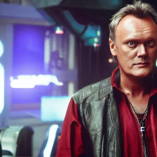 Image similar to Anthony Head as Cyberpunk Uther