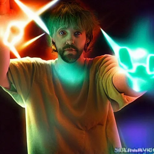 Image similar to shaggy tranforming into his eternal multiarmed form, incricate detail, volumetric lighting, high energy