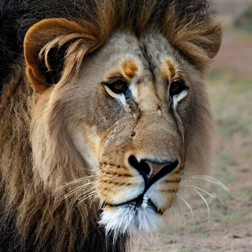 Image similar to a photo of a mixed animal with lion's head and fish's tail