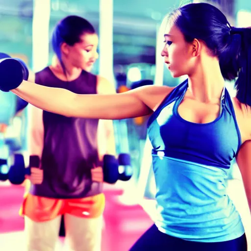 Image similar to girl training at gym detailed wallpaper