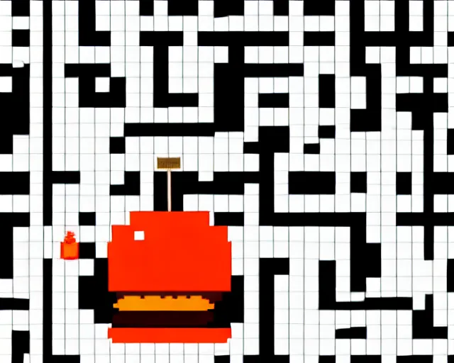 Image similar to burger [pixel art] The Kaaba (Arabic: ٱلْكَعْبَة, romanized: al-Kaʿbah, lit. 'The Cube', Arabic pronunciation: [kaʕ.bah]), also spelled Ka'bah or Kabah, sometimes referred to as al-Kaʿbah al-Musharrafah (Arabic: ٱلْكَعْبَة ٱلْمُشَرَّفَة, romanized: al-Kaʿbah al-Musharrafah, lit. 'Honored Ka'bah'), is a building at the center of Islam's most important mosque, the Masjid al-Haram in Mecca, Saudi Arabia.[1][2] It is the most sacred site in Islam.[3] It is considered by Muslims to be the Bayt Allah (Arabic: بَيْت ٱللَّٰه, lit. 'House of God') and is the qibla (Arabic: قِبْلَة, direction of prayer) for Muslims around the world when performing salah.[pixel art] burger