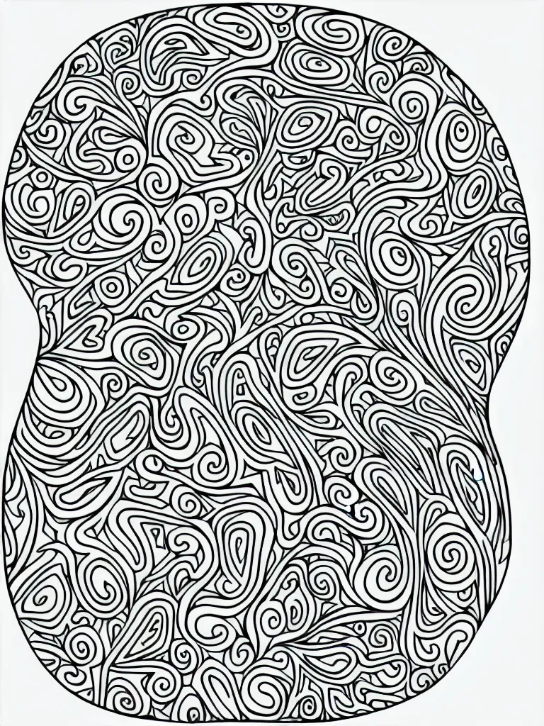 Image similar to beautiful frog's head, ornamental, fractal, line art, vector, outline, simplified, colouring page