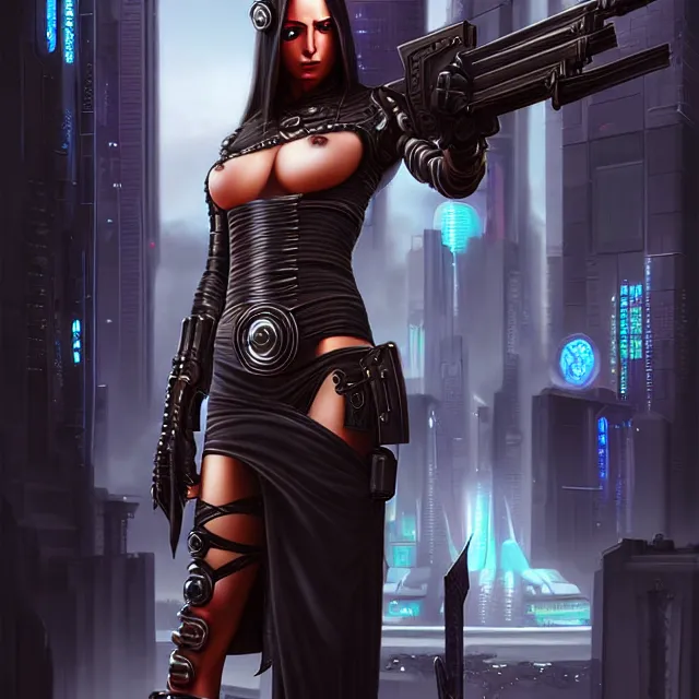 Image similar to cyberpunk maid warrior artgerm anne stokes highly detailed 8 k hdr smooth sharp focus high resolution award - winning photo photorealistic
