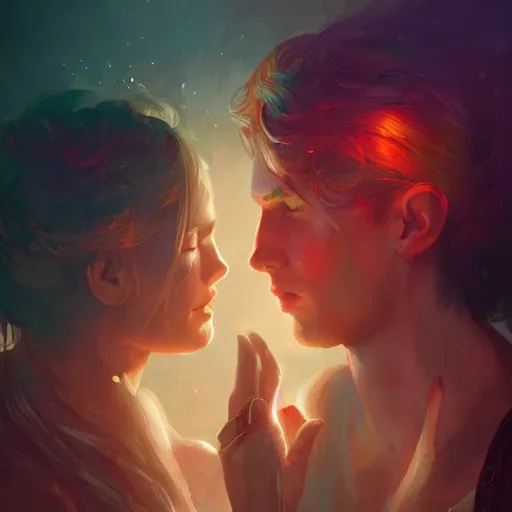 Prompt: people tethered together, mirror glass aesthetic. rich vivid colors, ambient lighting, dynamic lighting, 4 k, atmospheric lighting, painted, intricate, highly detailed by charlie bowater