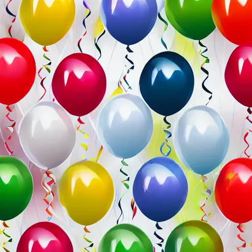 Image similar to birthday balloons with a realistic smiling face