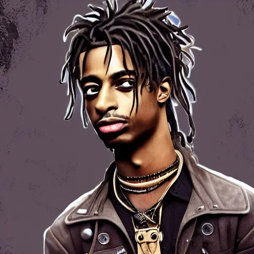 Image similar to playboi carti in steampunk style digital art 4 k the detailed super realistic