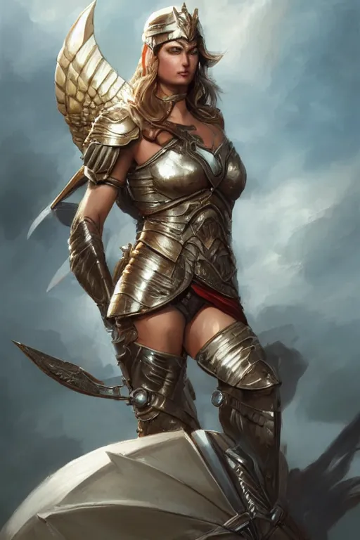 Image similar to amazon valkyrie athena, d & d, fantasy, portrait, highly detailed, headshot, digital painting, trending on artstation, concept art, sharp focus, illustration, art by artgerm and greg rutkowski and magali villeneuve