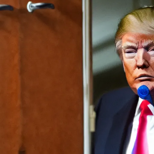 Image similar to donald trump in prison, 4k