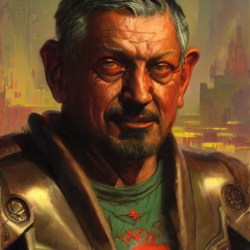 Image similar to AMLO Doom Slayer Portrait by gaston bussiere, craig mullins, Simon Bisley