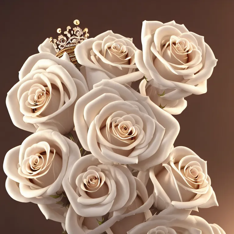 Image similar to wonderful princess with a clear skin ornate of cream liquid semi transparent roses, 8 k gorgeous delicate cream detailed, accent white lighting, dramatic light, octane render