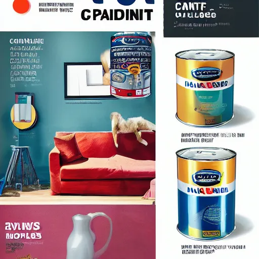 Image similar to can of paint ad, modern, catalogue