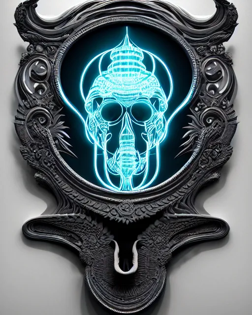 Prompt: 3 d ornate carved zeus with profile portrait, sigma 5 0 0 mm f / 5. beautiful intricate highly detailed quetzalcoatl skull. bioluminescent, plasma, lava, ice, water, wind, creature, thunderstorm! artwork by tooth wu and wlop and beeple and greg rutkowski, 8 k trending on artstation
