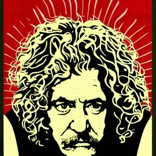 Image similar to robert plant poster by shepard fairey