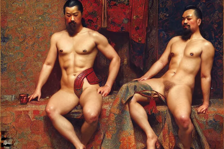 Prompt: tang dynasty, painting by gaston bussiere, craig mullins, j. c. leyendecker, tom of finland