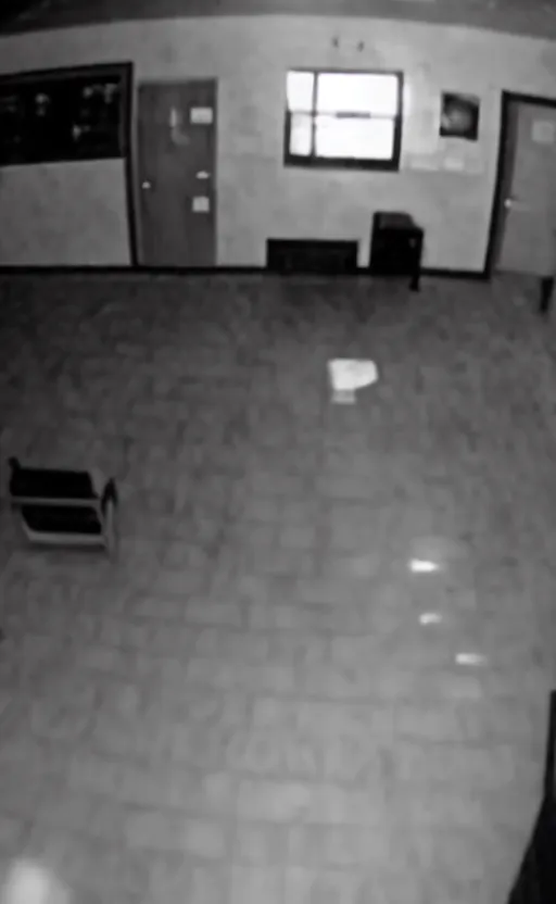 Image similar to black and white cctv footage of paranormal activity