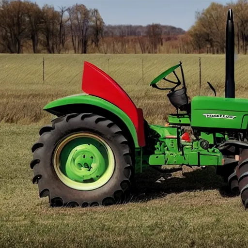 Prompt: A tractor designed and produced by Tesla, promotional photo