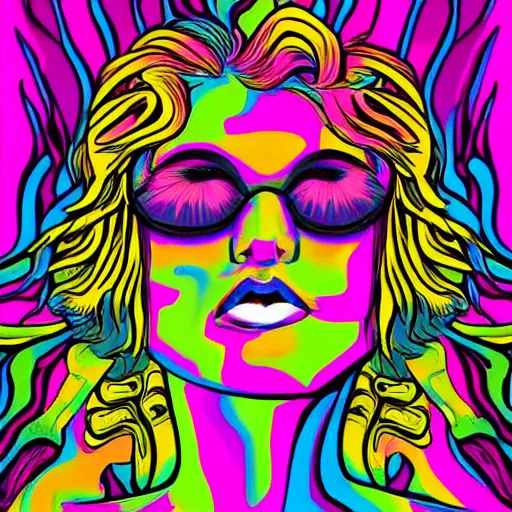 Prompt: 8 0's psychedelic illustrations