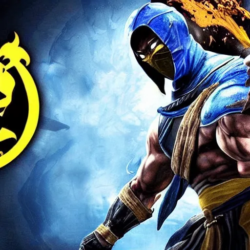 Image similar to mortal kombat scorpion fighting sub zero