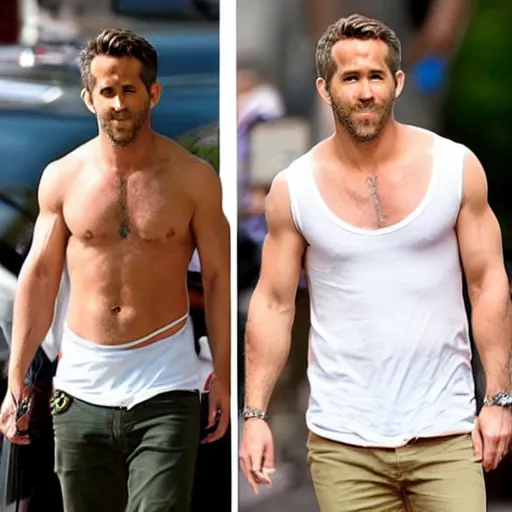 Prompt: ryan reynolds topless