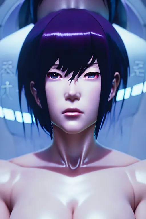 Image similar to a film still portrait of a motoko kusanagi ghost in the shell, finely detailed features : : gits sac 2 0 4 5, netflix : : by ilya kuvshinov, rossdraws, artgerm, sola digital arts, octane render, production ig, volumetric lighting, anti aliasing, raytracing : :