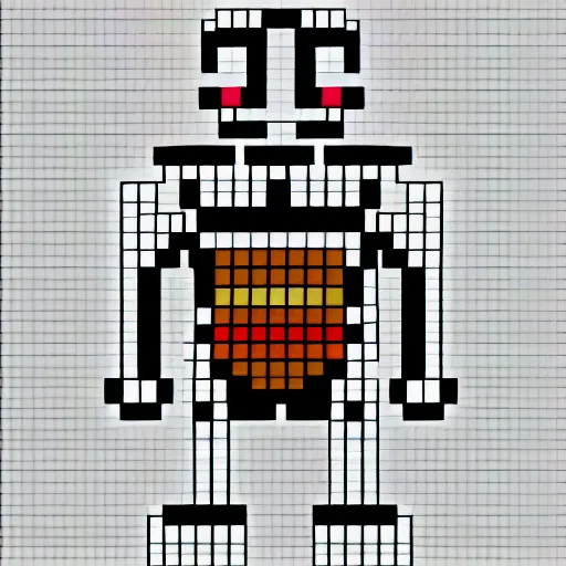 Image similar to pixelart robot.