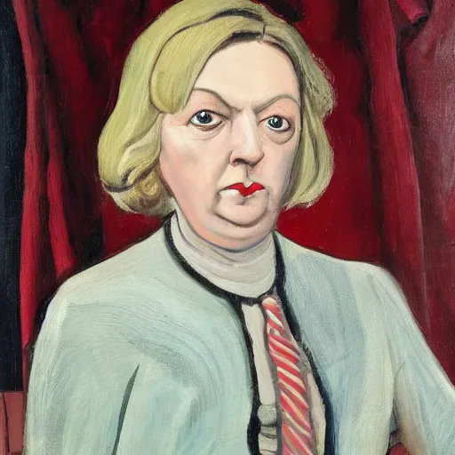 Image similar to otto dix portrait of liz truss