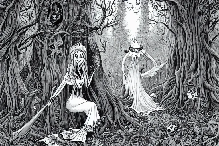 Image similar to The smiling witch in the woods by Joe Fenton