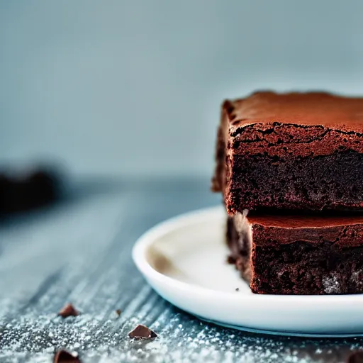 Image similar to a 5 0 mm macro shot of a chocolate fudge brownies, gooey, depth of field, high resolution