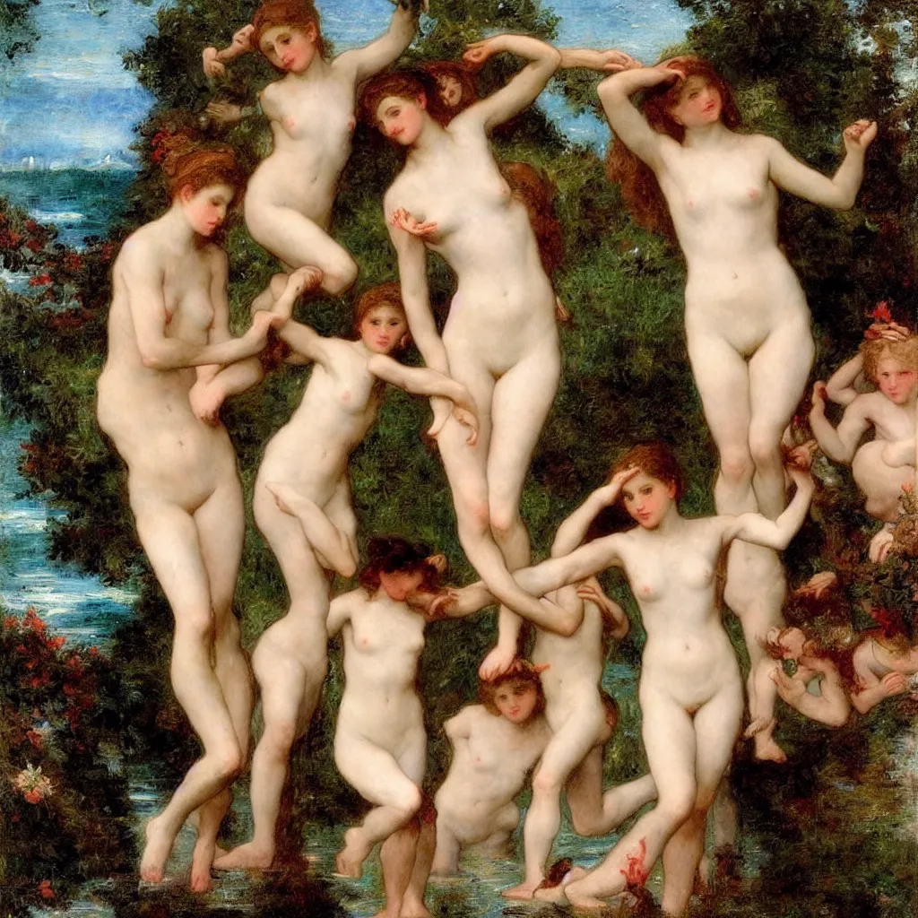 Image similar to sea nymphs painted by beauguereau