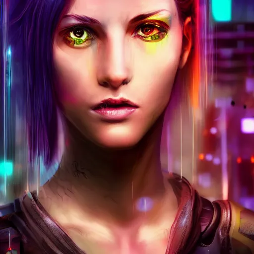 Prompt: the cyberpunk girl portrait, 4k, highly detailed, vivid colors, high definition, H 1000