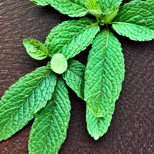 Image similar to close up of a mint leaf