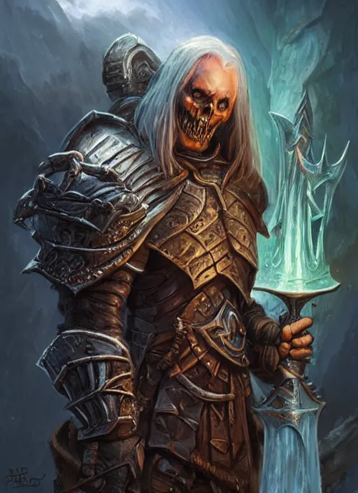Prompt: death knight, ultra detailed fantasy, dndbeyond, bright, colourful, realistic, dnd character portrait, full body, pathfinder, pinterest, art by ralph horsley, dnd, rpg, lotr game design fanart by concept art, behance hd, artstation, deviantart, hdr render in unreal engine 5