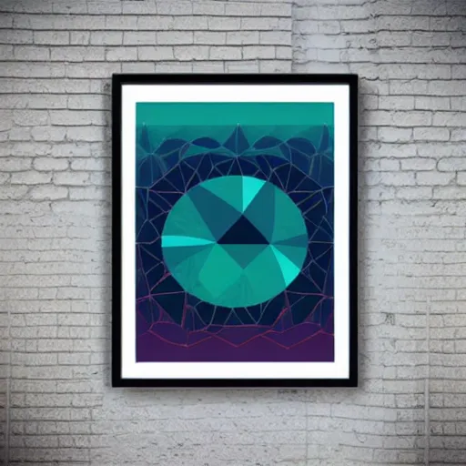 Image similar to tycho chillwave geometric posterpunk printcore