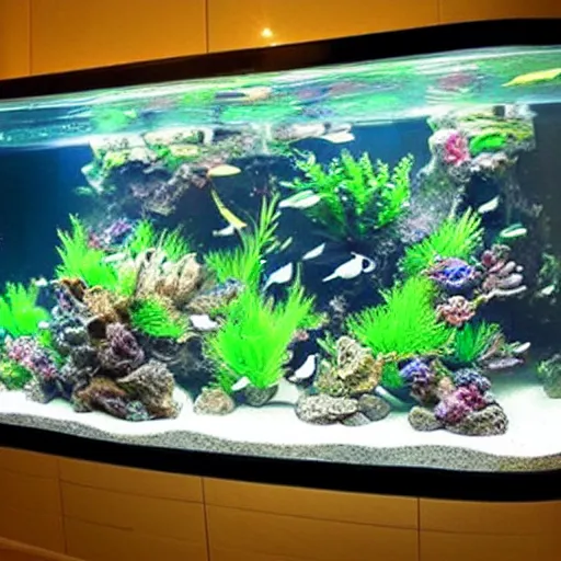 Image similar to extremely detailed ornate stunning beautiful futuristic aquarium