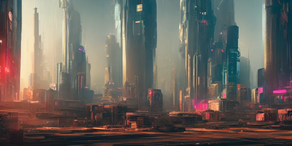 Image similar to concept art of a cyberpunk city in the haze, reflections, radiosity, 4 k, trending on artstation, digital art. highly detailed 8 k. intricate. lifelike. soft light. nikon d 8 5 0.