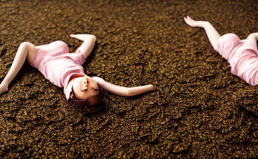 Prompt: very cute anime girl that is rolled up in dried seaweed, full body, head sticking out, cinematic wallpaper, highly detailed, clear, sharp, 4 k, 8 k