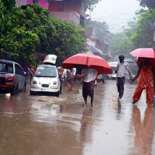 Image similar to Indian streets during rainy season